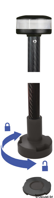 360° wireless white light rod, plastic base 100 cm - foto originale Osculati Srl