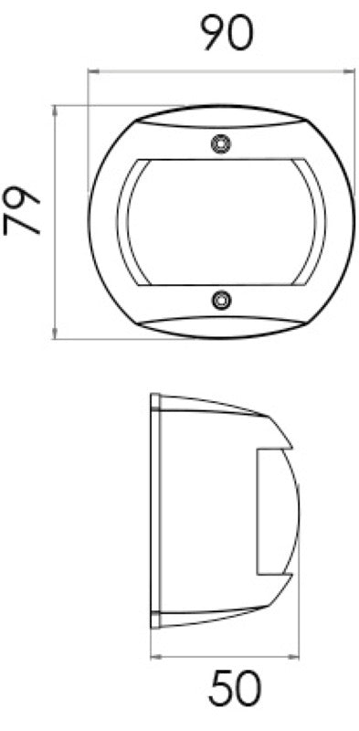 Classic 20 LED navigation light - 225° bow SS cover - foto originale Osculati Srl