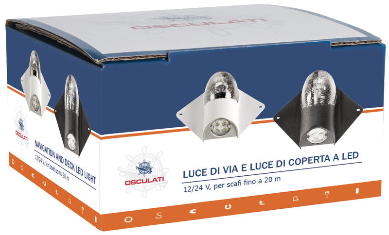 Navigation and deck LED-light 12/24 V white body - foto originale Osculati Srl