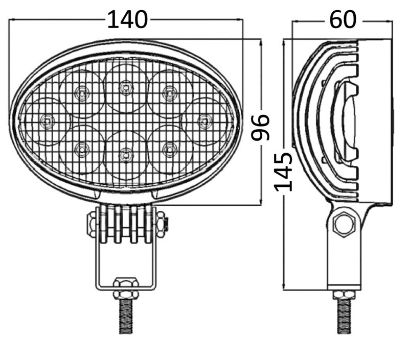 HD LED adjustable light for A-frame 40 W 10/30 V - foto originale Osculati Srl