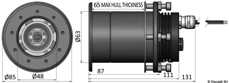 MAKO M12 LED blue 24V - foto originale Osculati Srl