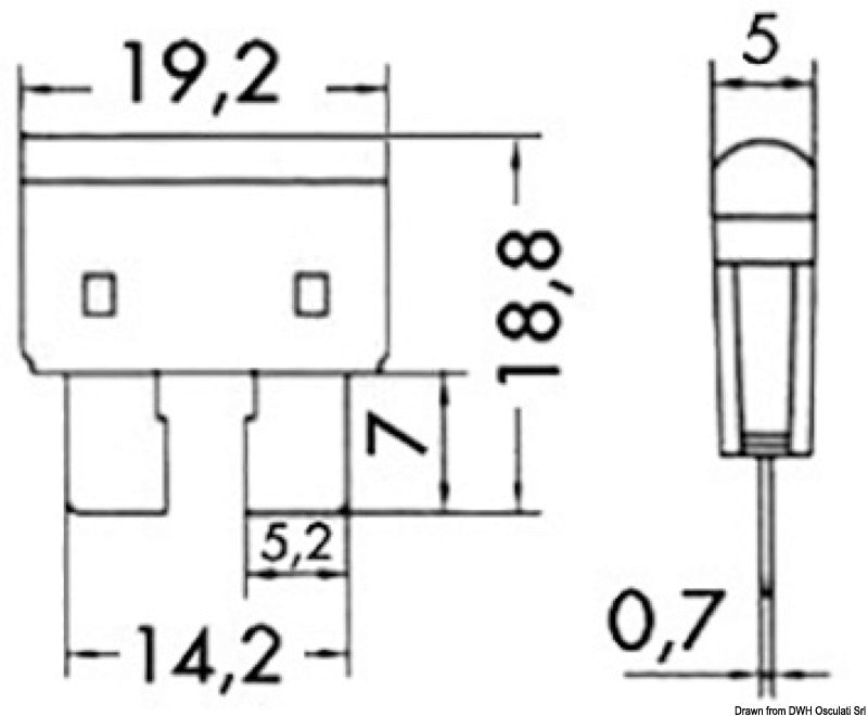 Blade fuse w/warning LED light 20 A - foto originale Osculati Srl