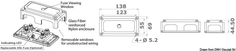 Single ANL fuse holder - foto originale Osculati Srl
