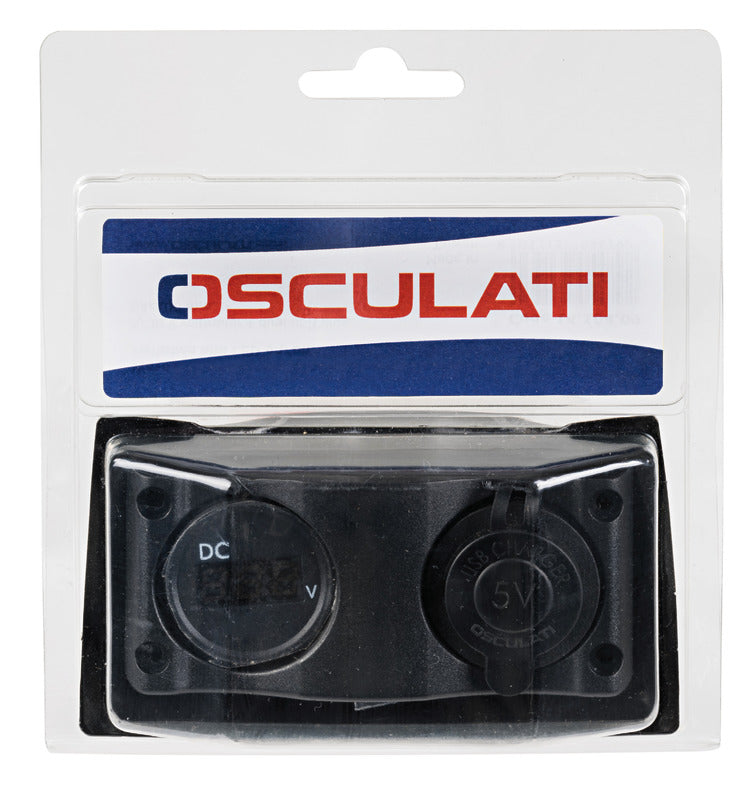 Voltmeter 3/30 V + lighter plug - foto originale Osculati Srl