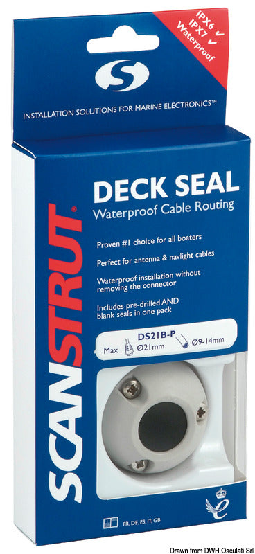 Scanstrut Vertical black plastic cable seal Ø 2/8 mm - foto originale Osculati Srl