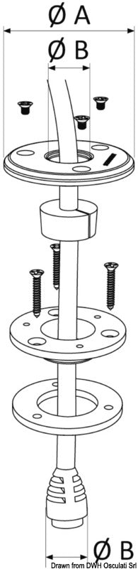 Scanstrut Low Profile SS stuffing box Ø 4/9mm - foto originale Osculati Srl