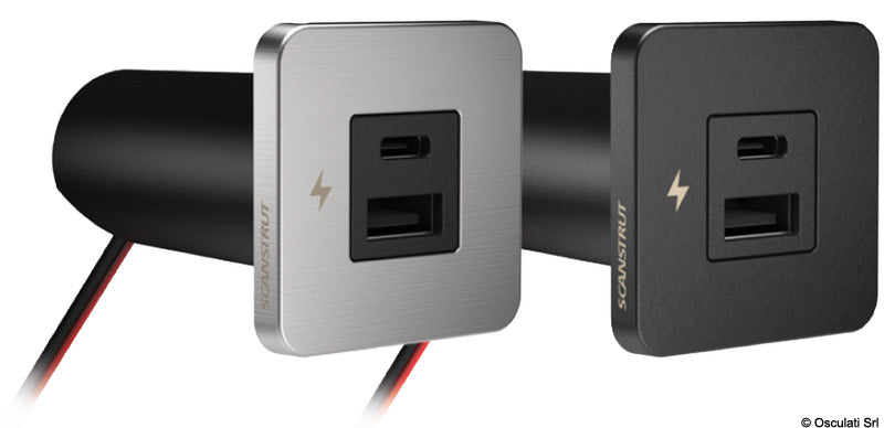 SCANSTRUT Tile dual USB port C+C SS - foto originale Osculati Srl