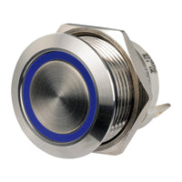 Interruttore FLAT inox ON-OFF 12/24 V blu (confezione da 10)