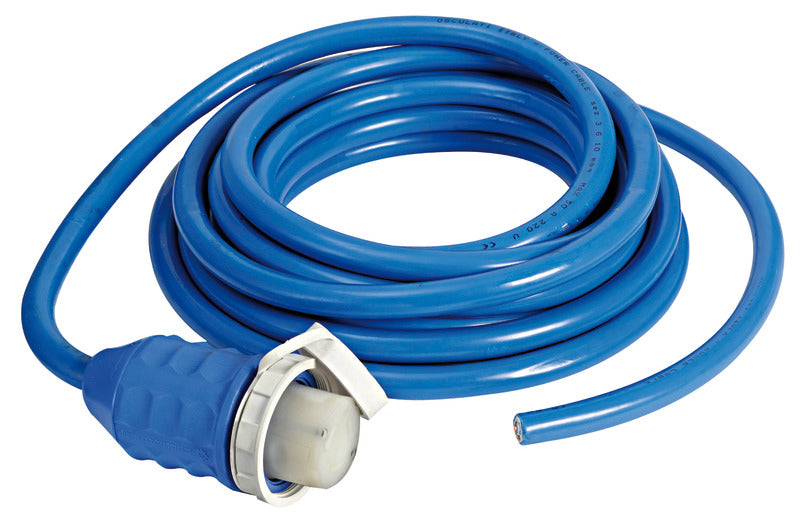 Pre-mounted cap + cable blue 15 m 50 A - foto originale Osculati Srl