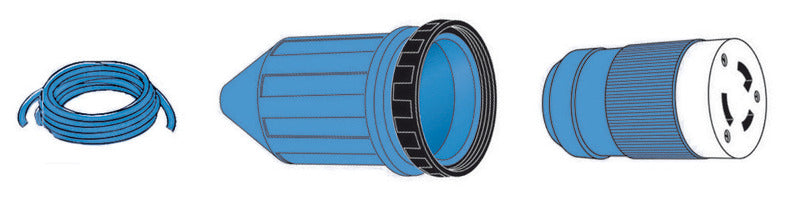 Pre-mounted cap + cable blue 15 m 50 A - foto originale Osculati Srl