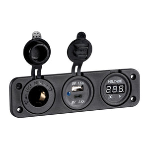 Digital voltmeter + power outlet - foto originale Osculati Srl