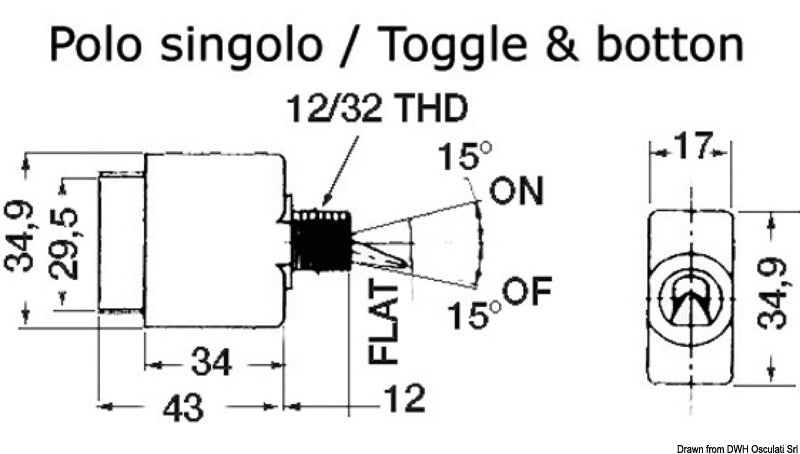 Airpax toggle hydraulic magn. circuit breaker 10 A - foto originale Osculati Srl