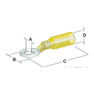 Pre-insulatd watertight eye 5.3 mm yellow (pack of 50) - foto originale Osculati Srl