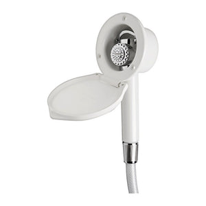 Elegant shower box white finish PVC hose 2.5 m Wall mounting - foto originale Osculati Srl