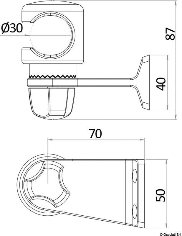 Bulkhead bracket for Saturn shower - foto originale Osculati Srl