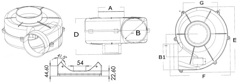 Centrifugal extractor with bracket 12 V 19 A - foto originale Osculati Srl
