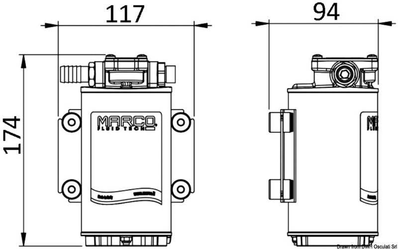 Marco electric pump oil pouring/replacem. 12V 10 A - foto originale Osculati Srl