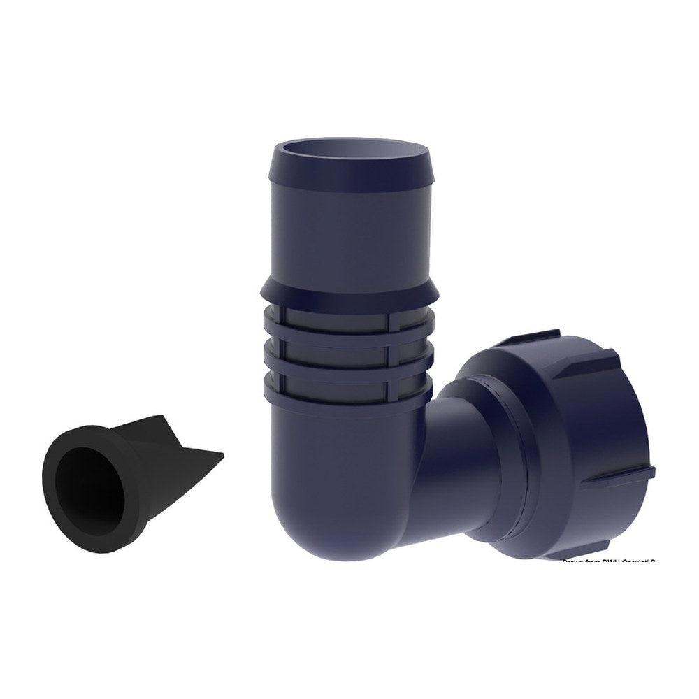 Attwood 90° hose connector 1" - 1"1/8 w/non return valve (pack of 12) - foto originale Osculati Srl