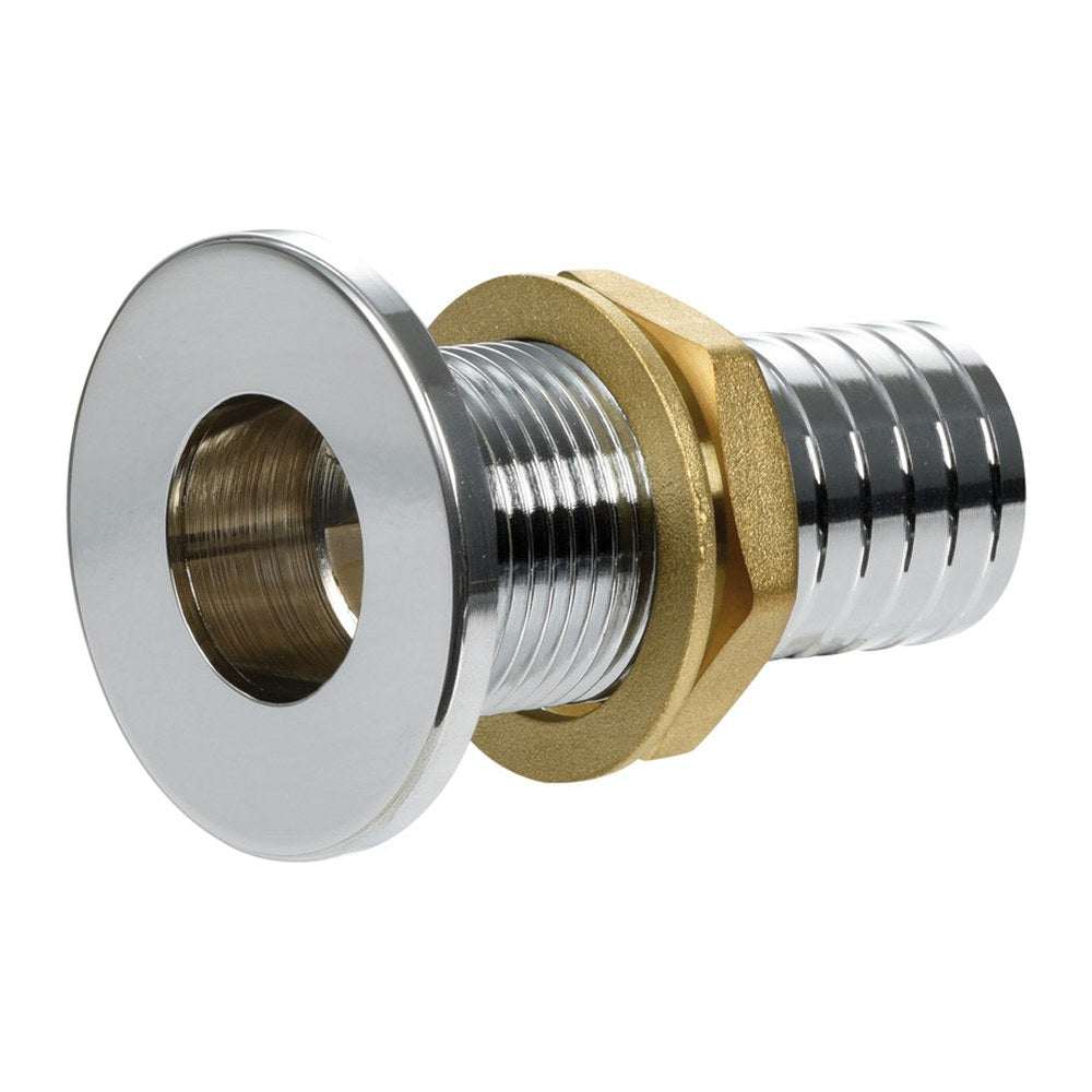 Thru hull flush mount chromed brass 3/4" x 24 mm - foto originale Osculati Srl
