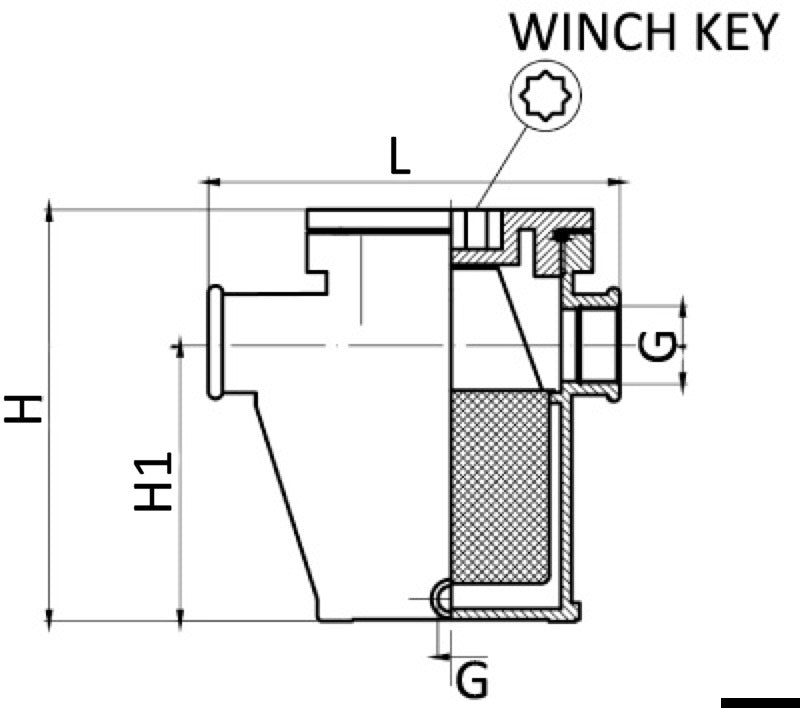 Nickel-plated brass water purification filter 1"1/2 - foto originale Osculati Srl