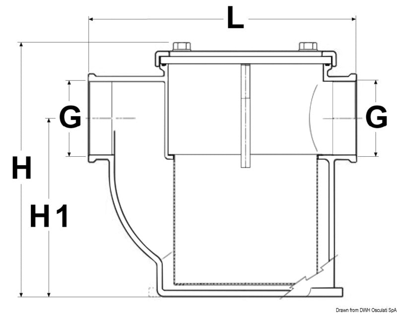 Special water cooling filter nickelplat.RINA 3" - foto originale Osculati Srl
