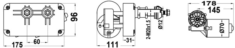 Motor for arms and blades 12 V 50 W - foto originale Osculati Srl