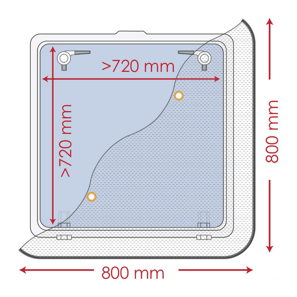 Waterline Design Flyscreen 800 x 800 mm - foto originale Osculati Srl
