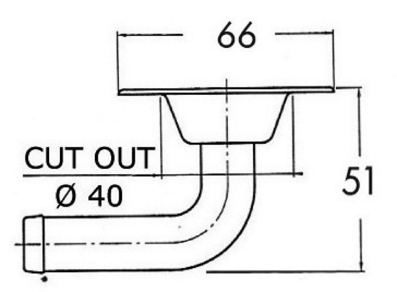 Flush SS fuel vent head 66 mm hose adaptor 19 mm - foto originale Osculati Srl