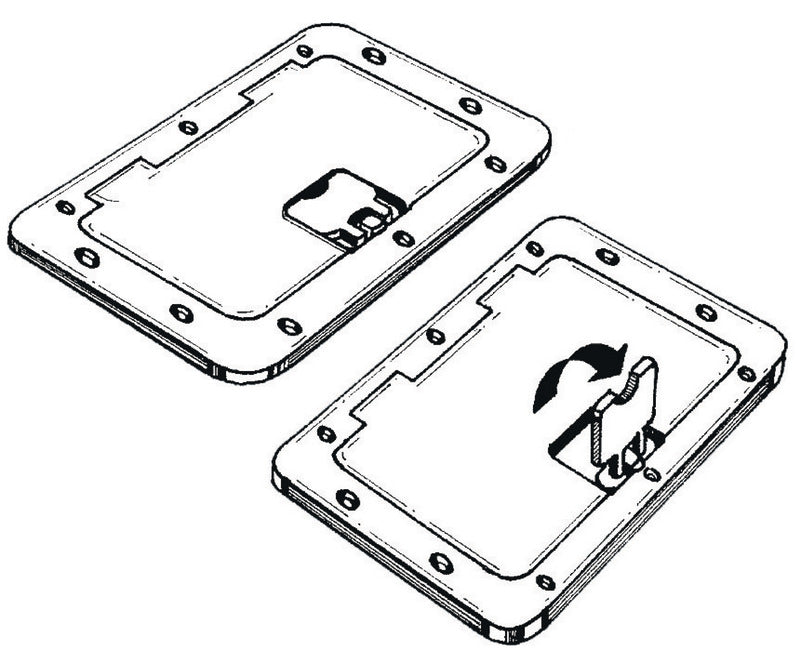 Grey inspection hatch removable lid 350 x 600mm - foto originale Osculati Srl
