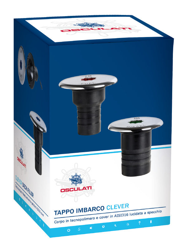 Clever deck filler co-moulded cover Ø 50mm FUEL - foto originale Osculati Srl