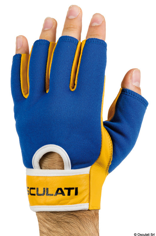 Sailing leather gloves short fingers M - foto originale Osculati Srl