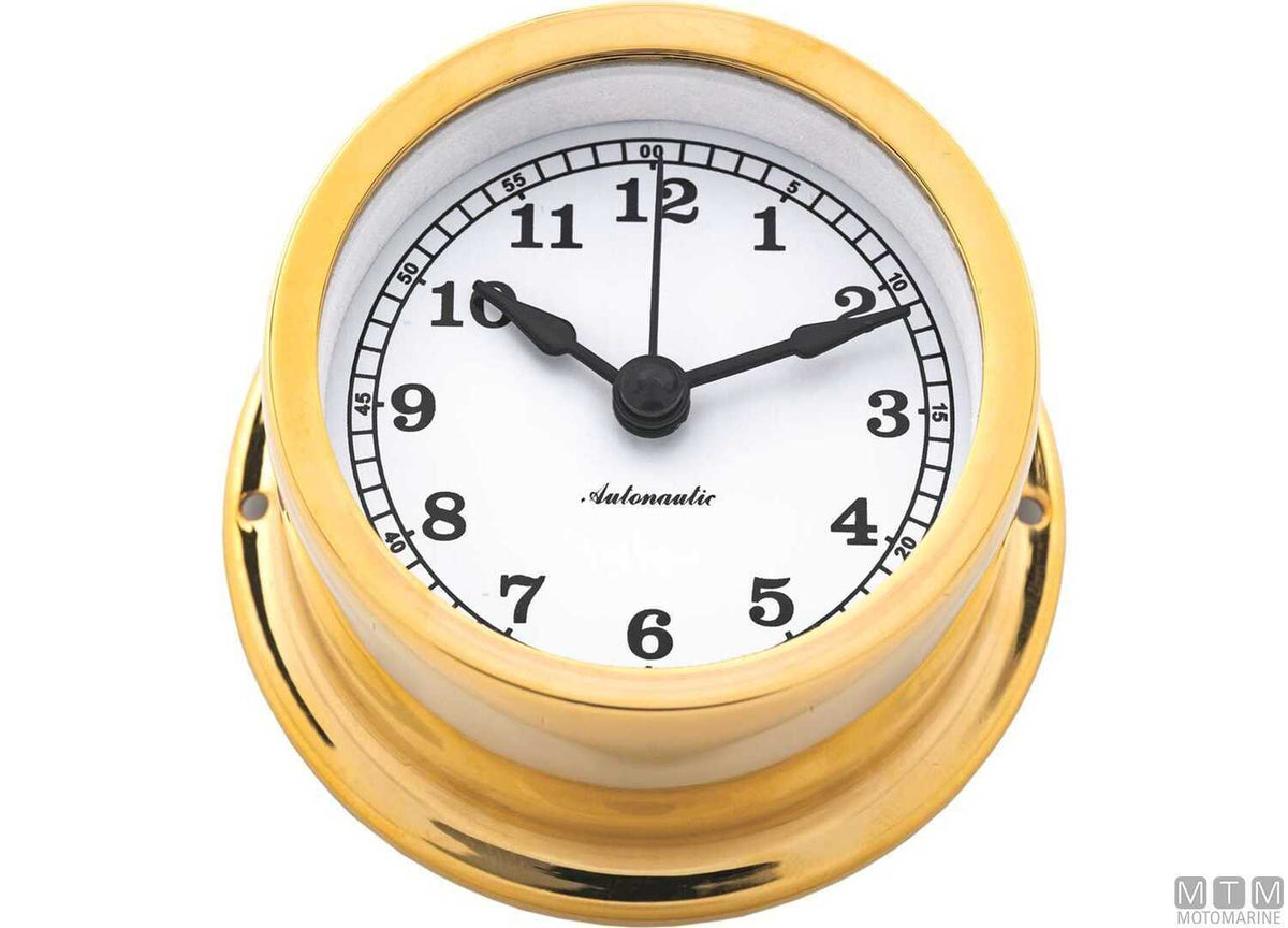 A-Nautic Minor clock 72 mm polished brass - original photo Motomarine Srl