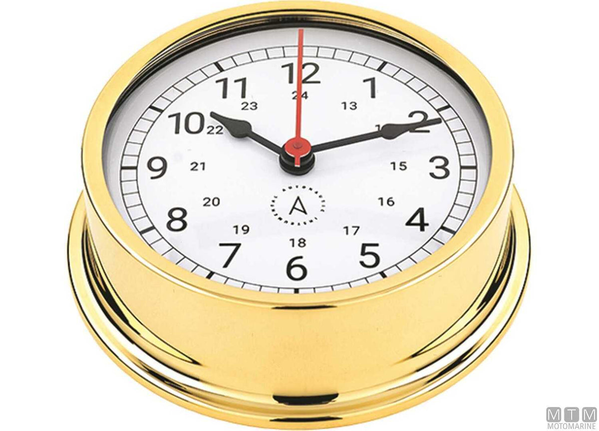 A-Nautic Pacific clock 120 mm polished brass - original photo Motomarine Srl