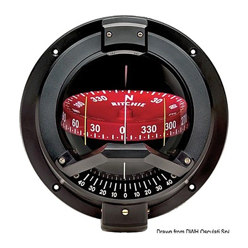RITCHIE Venturi Sail compass 3"3/4 black/red - foto originale Osculati Srl