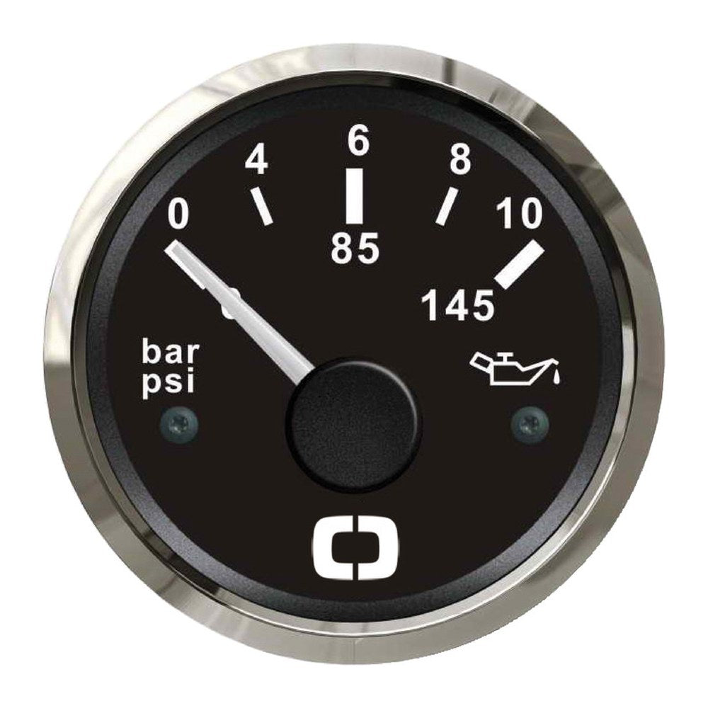 Oil pressure indicator 0/10 bar black/glossy - foto originale Osculati Srl