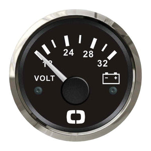 Voltmeter 18/32 V black/glossy - foto originale Osculati Srl