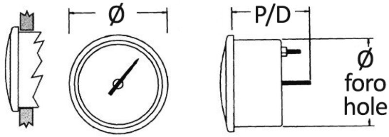 Revolution counter 0-8000 RPM black/black - foto originale Osculati Srl