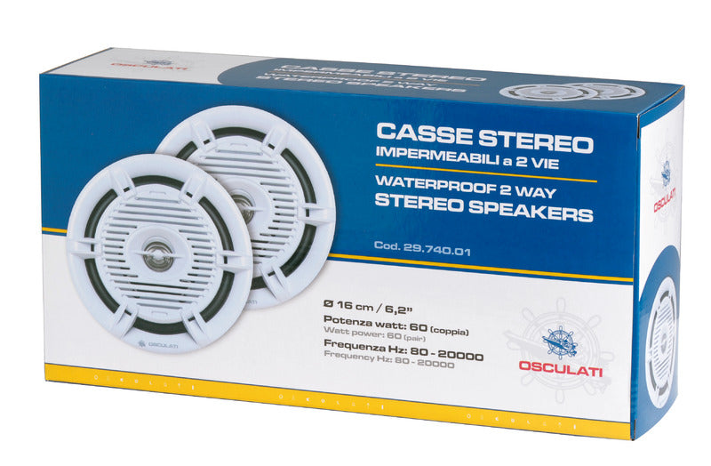2-way stereo speaker 80 W - foto originale Osculati Srl