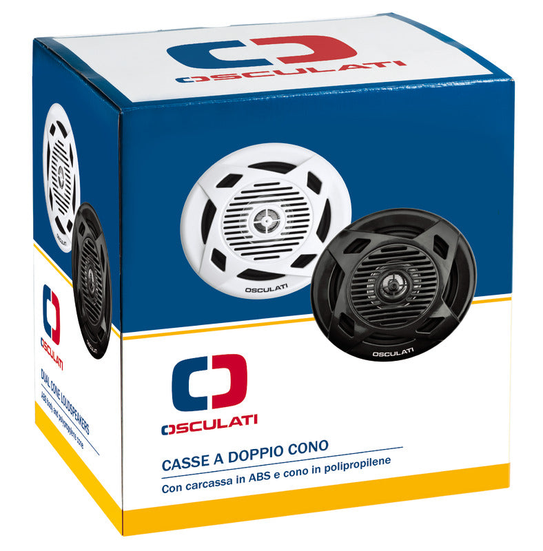 Pairs of dual cone loudspeakers 5.25" 2x40 W black - foto originale Osculati Srl