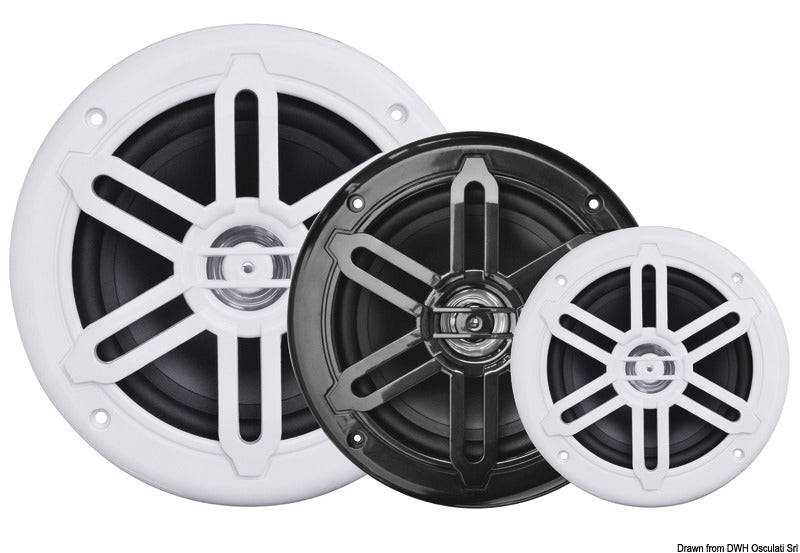Pairs of dual cone speakers 8" - 2x180W - white - foto originale Osculati Srl