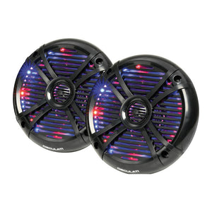 Pairs of 2-way speakers w/RGB programm.LEDs 6.5 black - foto originale Osculati Srl