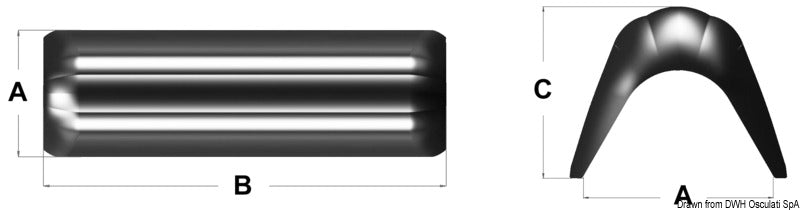 Bow fender profile 630 mm blue - foto originale Osculati Srl