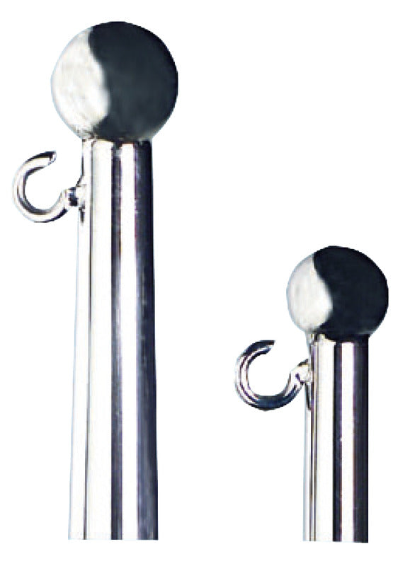 Mirror polished SS flagstaff w/ end ball 1200 mm - foto originale Osculati Srl