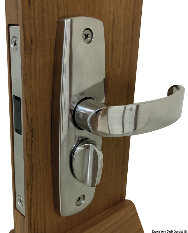 CONTEMPORARY handle pair w/strike plate right - foto originale Osculati Srl