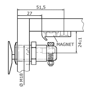 Flush Lock oval Typ A Magnetic - foto originale Osculati Srl