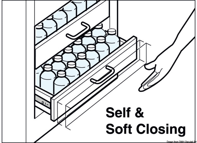 Sugatsune Soft-close slide for drawers 505-500mm - foto originale Osculati Srl