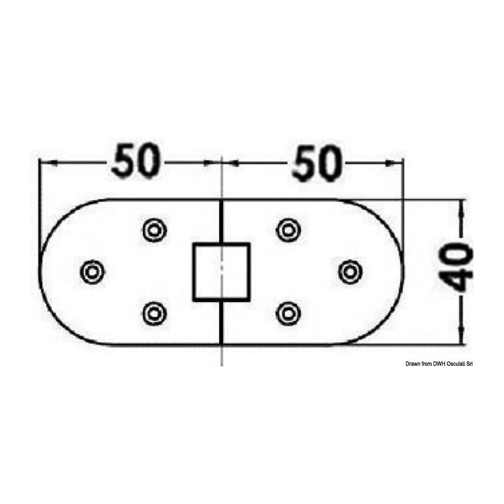 Microcast hinge w/studs 100 x 40 mm - foto originale Osculati Srl