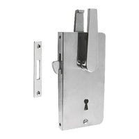 Cerradura de latón cromado para puerta corredera con llave normal
