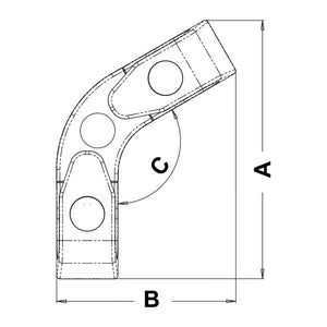 Angle fairlead w/rollers 120° - foto originale Osculati Srl