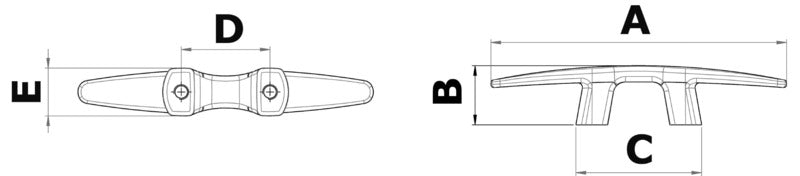 Silhouette cleat mirror-polished AISI316 380 mm - foto originale Osculati Srl